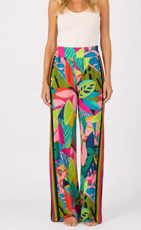 Trina Turk Other - TRINA TURK Rainforest Beach Pants Wide Leg Swimsuit Cover Up Pants L NWT $162